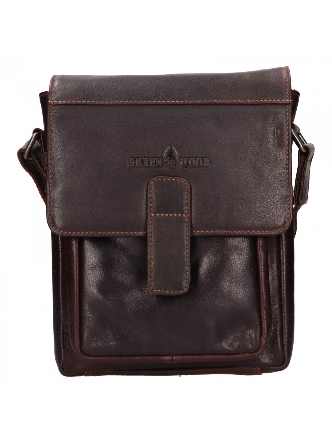 Pánská kožená taška přes rameno Greenwood Nito – tmavě hnědá